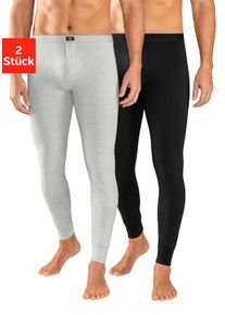 H.I.S. H.I.S Lange onderbroek met boord onder aan de pijpen (set, 2 stuks) heren lange onderbroeken maat L grijs