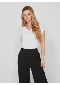 Vila Shirt met V-hals VIMODALA V-NECK S/S TOP - NOOS dames v-hals shirts maat M wit