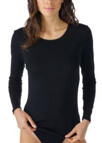 Mey Shirt met lange mouwen Noblesse Zonder opstaande zijnaad dames loungewear maat 48 zwart