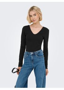 Only Body ONLLIVE LOVE V NECK L/S BODY CS JR dames tops maat M (38) zwart