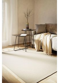 MyFlair Möbel & Accessoires Wollen kleed WOOLY DREAM handgeweven omkeerbare tapijt, effen kleuren, 100% wol, woonkamer wollen vloerkleden maat - wit