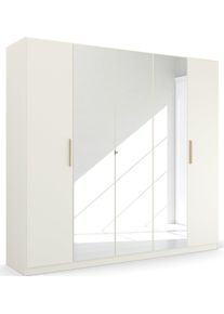 Rauch Kledingkast Skandi by Quadra Spin Slaapkamerkast in landelijke stijl met massief houten grepen, het gehele oppervlak bedekkende spiegeldeuren