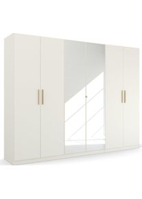 Rauch Kledingkast Skandi by Quadra Spin Slaapkamerkast in landelijke stijl met massief houten grepen, het gehele oppervlak bedekkende spiegeldeuren