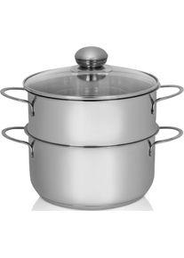 Kr&uuml;ger Kr&uuml;ger Stoompan voor inductiekookvelden geschikt (1-delig) stoompannen zilver(kleur)