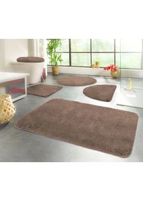 Kinzler Badmat Chaozhou Baddeken, effen kleuren, zacht, verkrijgbaar als rechthoekig, rond & set badmatten maat 9 bruin