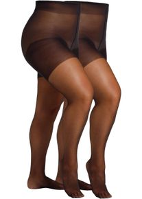 Camano Panty Fine curvy met grote maten (Set van 2) dames panty's & leggings maat 56 (58) zwart