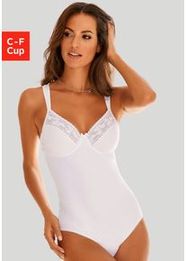 Nuance Body met fijne details en kanten inzet dames body's maat C wit