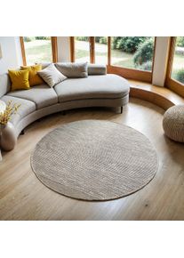 MyFlair Möbel & Accessoires Wollen kleed Anisa Omkeerbaar tapijt, gemêleerd, 100% wol, handgeweven, woonkamer wollen vloerkleden beige