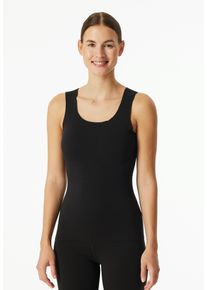 Schiesser Hemd INVISIBLE SOFT WARMING platte naden, verwarmend dames armloze tops maat 38 zwart