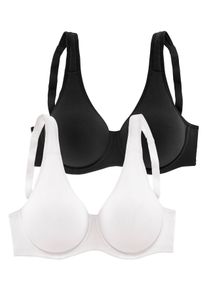 Petite Fleur T-shirt-bh met beugel, zonder vullingen (Set van 2) dames beugel bh's maat C wit