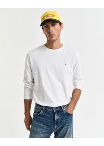 Gant Shirt met lange mouwen REG SHIELD LS T-SHIRT met logoborduursel op borsthoogte heren longsleeves maat XXXL beige