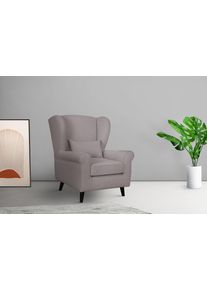 Home Affaire Fauteuil Ohrensessel CHISTELLE, optioneel met poef met golfondersteuning, afmetingen: b/d/h: 81/87/99 cm fauteuils maat Fijne