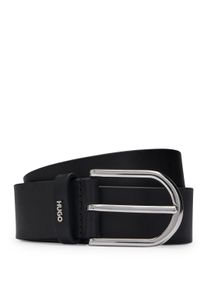 Hugo Leren riem Zoey-S Sz35 Ovale sluiting, merklogo van metaal dames brede riemen maat 85 zwart