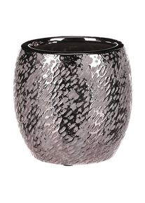 Keramický obal na kvetináč Silver pr. 14cm, strieborná