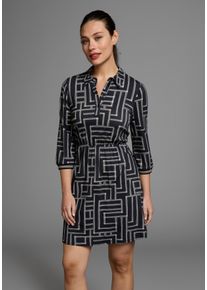 Laura Scott Polojurk met grafische print dames shirtjurken maat 40 blauw