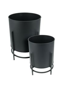 Súprava kovových stojanov na kvety Celano čierna, 2 ks
