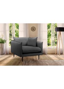 Home Affaire 1,5-zitsbank Somba met dikke opstaande naad en elegante look xxl fauteuils maat Fijne structuurstof grijs