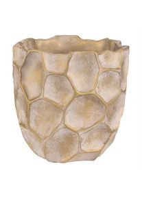 Betónový obal na kvety Plástev, veľ. M, š. 21 cm, béžovo-zlatá