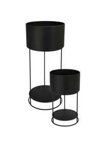 Súprava kovových stojanov na kvety Navelli čierna, 2 ks