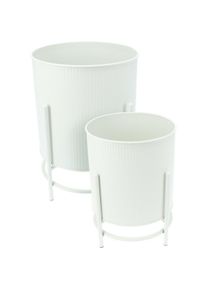 Súprava kovových stojanov na kvety Celano biela, 2 ks