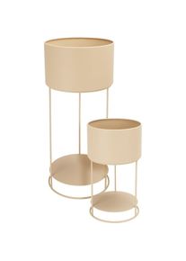 Súprava kovových stojanov na kvety Navelli béžová, 2 ks