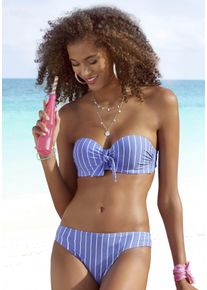 Vivance Beugelbikini in bandeaumodel met sierstrik aan de top dames bikini's maat C blauw