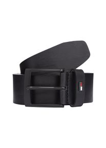 Tommy Hilfiger Leren riem ADAN 3.5 EXT Metalen logopatch, eenvoudige doornsluiting heren riemen maat 80 zwart