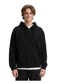 Tom Tailor Denim Capuchonsweatvest met geborduurd logo heren sweatvesten maat S zwart