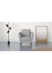 Places of Style Cocktailfauteuil MATTHEW fauteuil, afmetingen B/D/H: 83/85/88 cm fauteuils maat Structuur grijs