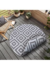 my home Vloerkleed Ronda tweezijdig te gebruiken kleed Sisal-look, platweefsel, in- en outdoor, geometrisch boho design moderne vloerkleden grijs