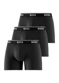 BOSS Lange boxershort BRIEF 3 PACK met in kleur bijpassende weefband (3 stuks) heren lange onderbroeken maat M (50) zwart