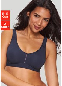 Petite Fleur T-shirt-bh zonder beugels van katoen (Set van 2) dames t-shirt bh's maat C blauw