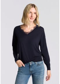 BOSS Orange Gebreide trui Fettuccini Premium Damesmode dames truien maat L (40) blauw