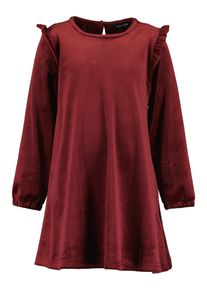 Blue Seven Sweatjurk in fluweelachtige look en met schattige ruches meisjes sweatjurken maat 104 rood