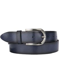 Bernd Götz BERND GÖTZ Leren riem met zilverkleurige gesp dames brede riemen maat 105 blauw