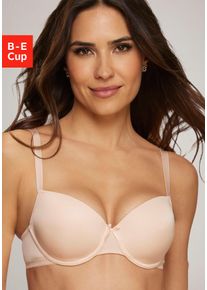 s.Oliver RED LABEL Beachwear Bh met steuncups met beugel en naadloos voorgevormde schalen, basic lingerie dames voorgevormde bh's maat E beige
