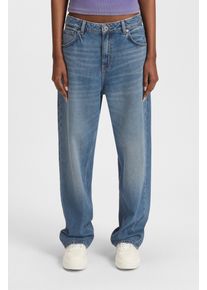 HUGO Blue 5-pocket jeans Leni Loose Fit Baggy Jeans Wijde Pijp Lage tot Midden Taille dames jeans maat 26 blauw