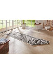 Hanse Home Loper Jardin Tweezijdig te gebruiken kleed, in-& outdoor, vintage, balkon, tuin, woonkamer, hal lopers maat 12 zwart