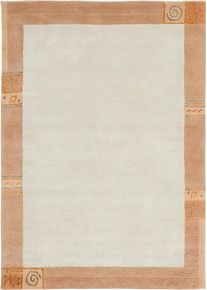 LUXOR living Wollen kleed India zuivere wol, met de hand geknoopt, met randdessin, ook als loper wollen vloerkleden maat 1 beige