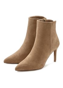 Lascana Highheel-laarsjes in spitse vorm & naaldhak, ritslaars vegan dames elegante laarsjes maat 35 beige