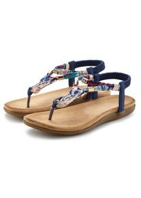 Lascana Teenslippers Sandaal, pantoletten met stretchinzet dames teenslippers maat 39 blauw