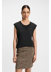 BOSS Orange Shirt met ronde hals Elai premium damesmode in relaxed fit, mouwloos dames shirts met ronde hals maat L zwart