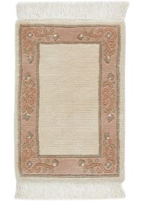 LUXOR living Wollen kleed Giza 100% wol, handgeknoopt, met bies en franjes wollen vloerkleden beige