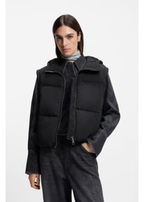 BOSS Orange Gewatteerde jas Polala Premium Damesmode met afneembare mouwen en sjaal (2 stuks) dames donsjassen maat 36 zwart