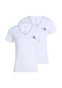 Calvin Klein T-shirt 2-PACK MONOLOGO V-NECK TEE (Set van 2) dames t-shirts maat XXL (44) wit