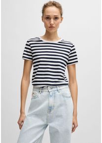 BOSS Orange T-shirt Esla Striped Premium Damesmode Premium damesmode, in gestreept ontwerp dames t-shirts maat XL (42) multicolor