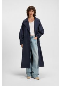 BOSS Orange Trenchcoat Camina Premium Damesmode Oversized, van opgeruwde stof dames parka's maat 38 blauw