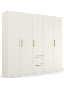 Rauch Kledingkast Skandi by Quadra Spin Slaapkamerkast in landelijke stijl met massief houten grepen van wildeiken, met laden kledingkasten wit