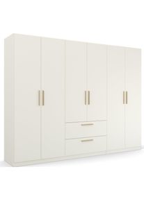 Rauch Kledingkast Skandi by Quadra Spin Slaapkamerkast in landelijke stijl met massief houten grepen van wildeiken, met laden kledingkasten wit