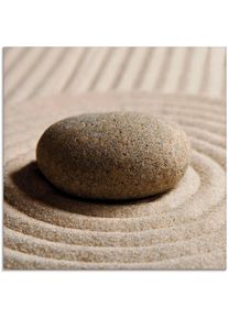 Artland Print op glas Mini zen tuin - zand in verschillende maten landschappen beige